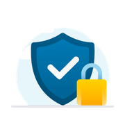 Blue shield with padlock