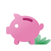 Illustrated pink piggy bank