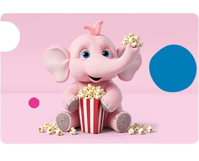 Tiny the elephant eating popcorn