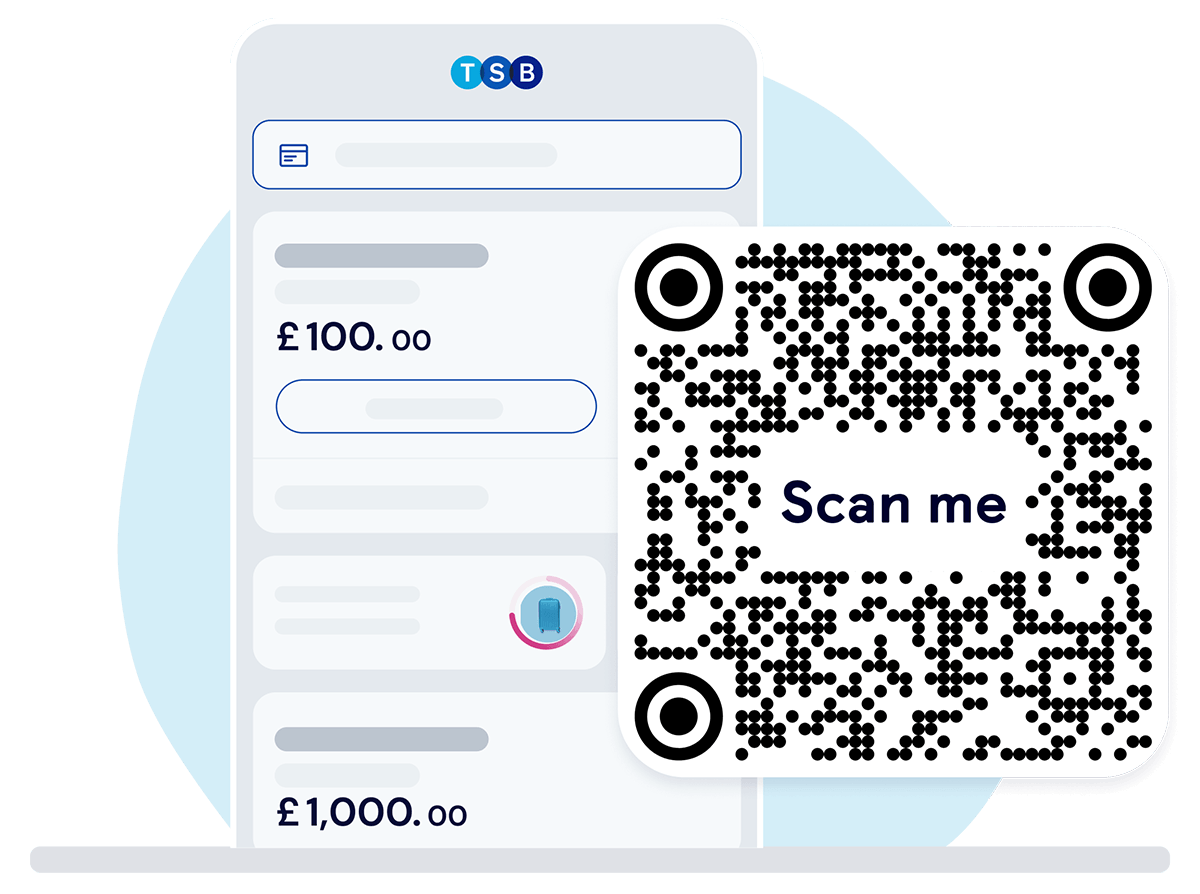 TSB mobile app image and QR code