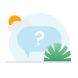 Question mark bubble in the clouds