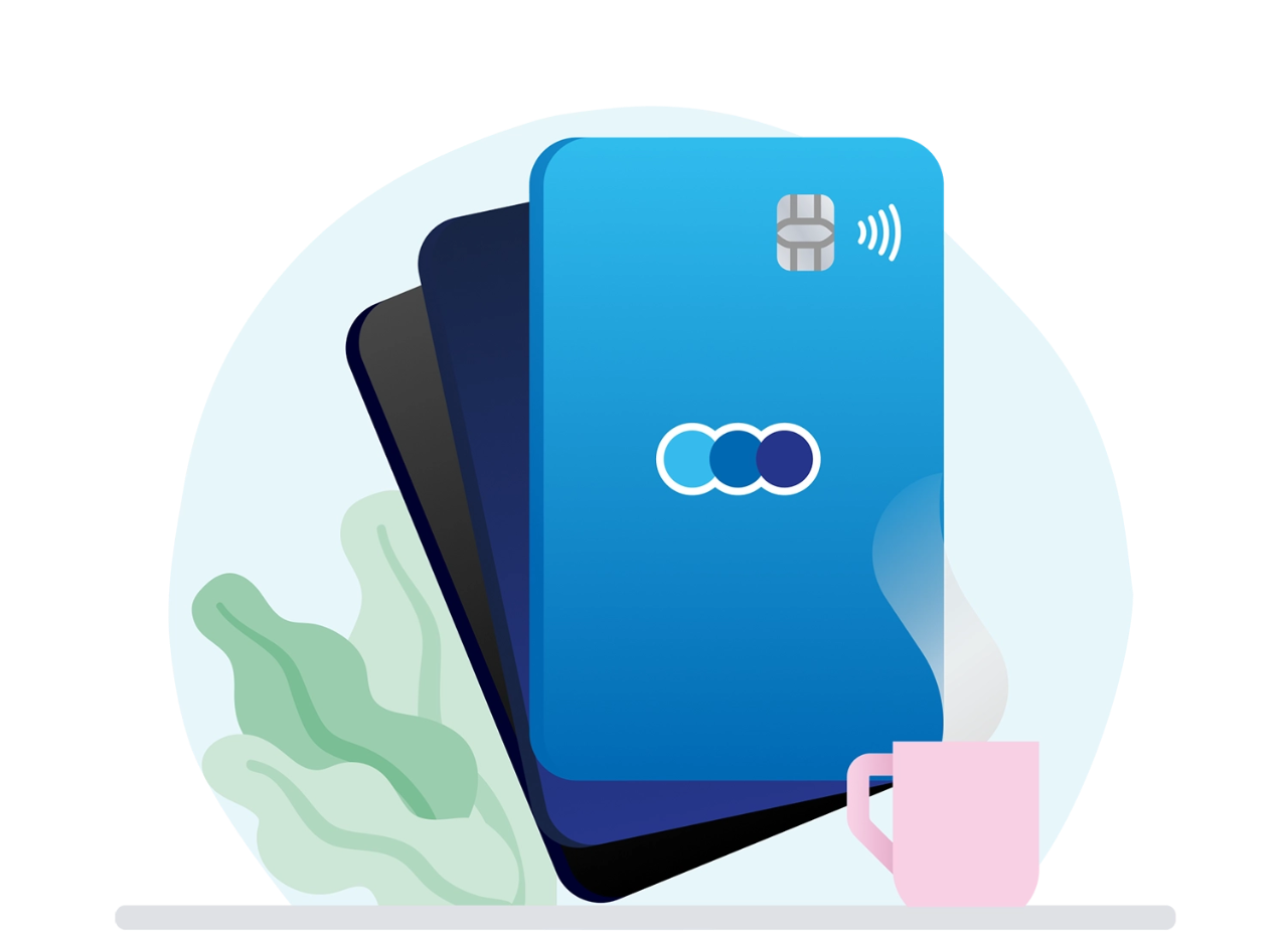 Debit and credit cards illustration